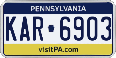 PA license plate KAR6903