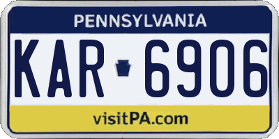 PA license plate KAR6906