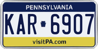 PA license plate KAR6907