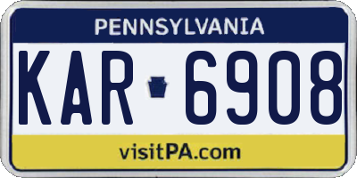 PA license plate KAR6908