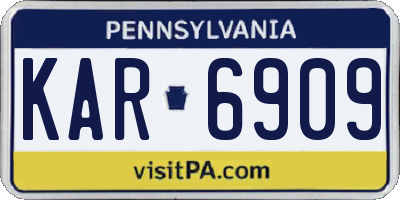PA license plate KAR6909