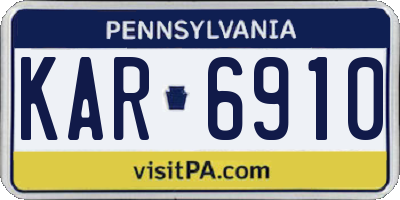 PA license plate KAR6910