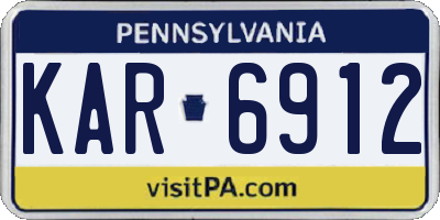 PA license plate KAR6912