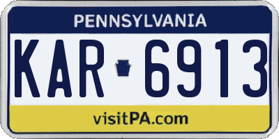 PA license plate KAR6913