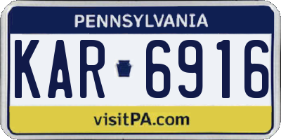 PA license plate KAR6916