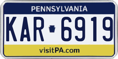 PA license plate KAR6919