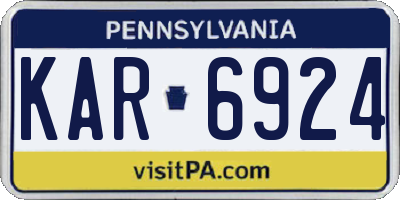 PA license plate KAR6924