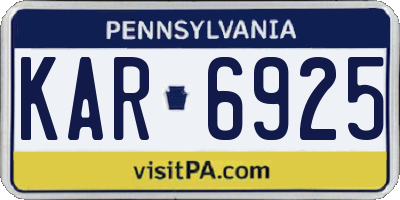 PA license plate KAR6925