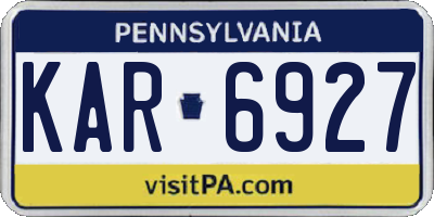 PA license plate KAR6927