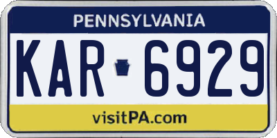 PA license plate KAR6929