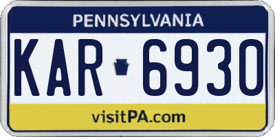 PA license plate KAR6930
