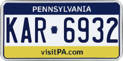 PA license plate KAR6932