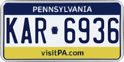 PA license plate KAR6936