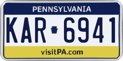 PA license plate KAR6941