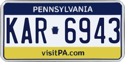 PA license plate KAR6943