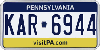 PA license plate KAR6944