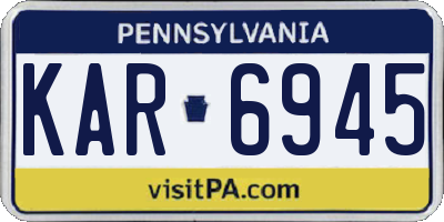 PA license plate KAR6945