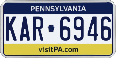 PA license plate KAR6946