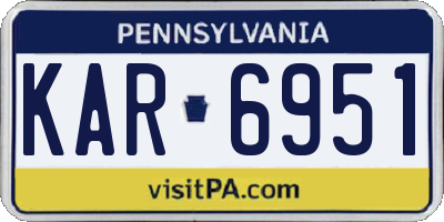 PA license plate KAR6951