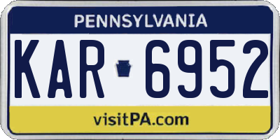 PA license plate KAR6952