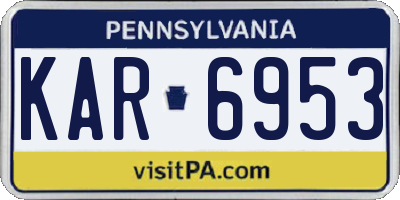 PA license plate KAR6953