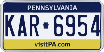 PA license plate KAR6954