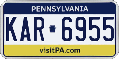 PA license plate KAR6955