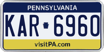 PA license plate KAR6960