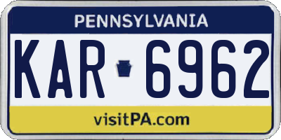 PA license plate KAR6962