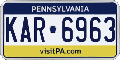 PA license plate KAR6963