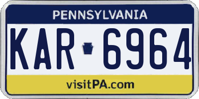 PA license plate KAR6964