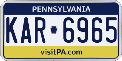 PA license plate KAR6965