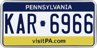 PA license plate KAR6966
