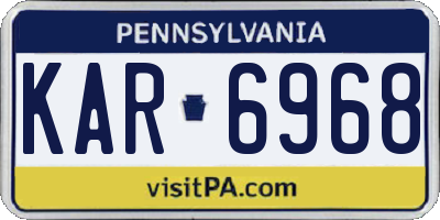 PA license plate KAR6968