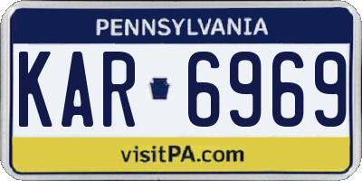 PA license plate KAR6969