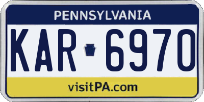 PA license plate KAR6970