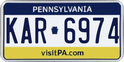 PA license plate KAR6974