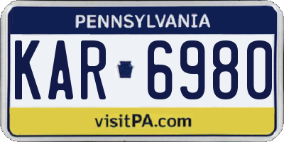 PA license plate KAR6980