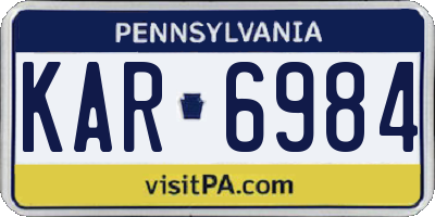 PA license plate KAR6984