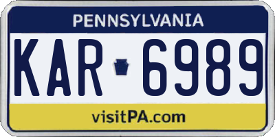 PA license plate KAR6989