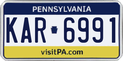 PA license plate KAR6991