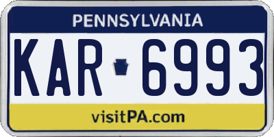 PA license plate KAR6993