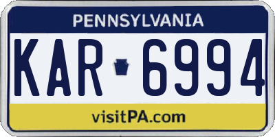 PA license plate KAR6994