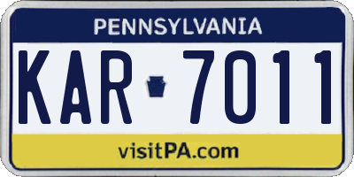 PA license plate KAR7011