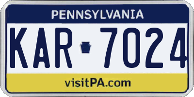 PA license plate KAR7024