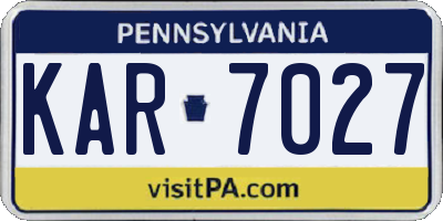 PA license plate KAR7027