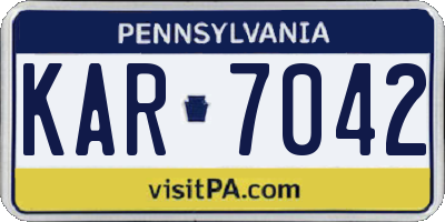 PA license plate KAR7042