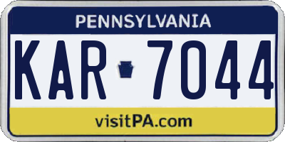 PA license plate KAR7044