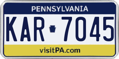 PA license plate KAR7045