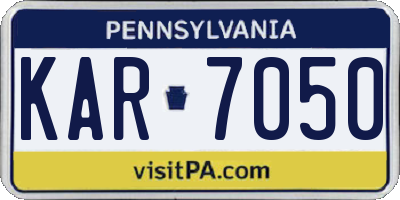 PA license plate KAR7050